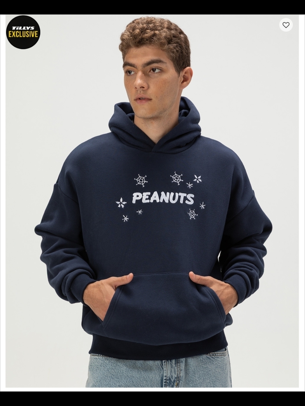 Peanuts RSQ Navy Blue Graphic Hoodie with White Logo NWoT